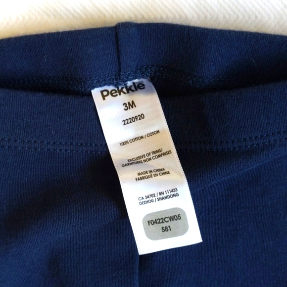 NEW pekkle navy blue with daisy knees leggings 3 months baby girl - Picture 3 of 4